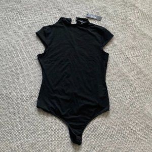 NWT Lulu's - Size Women's XL -  Black Funnel Neck Bodysuit